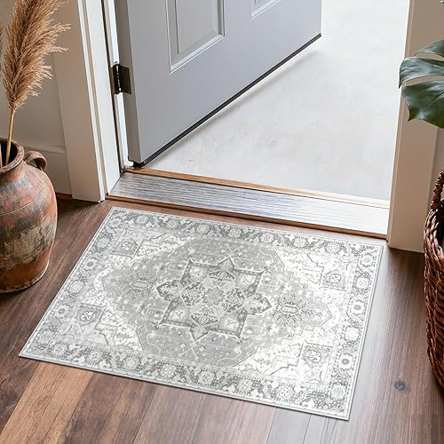 Miniatura 128 de Collive Tapete lavable para interiores, tapete retro antideslizante de 20 x 32 pulgadas, alfombra de entrada de absorción rápida, tapete de entrada
