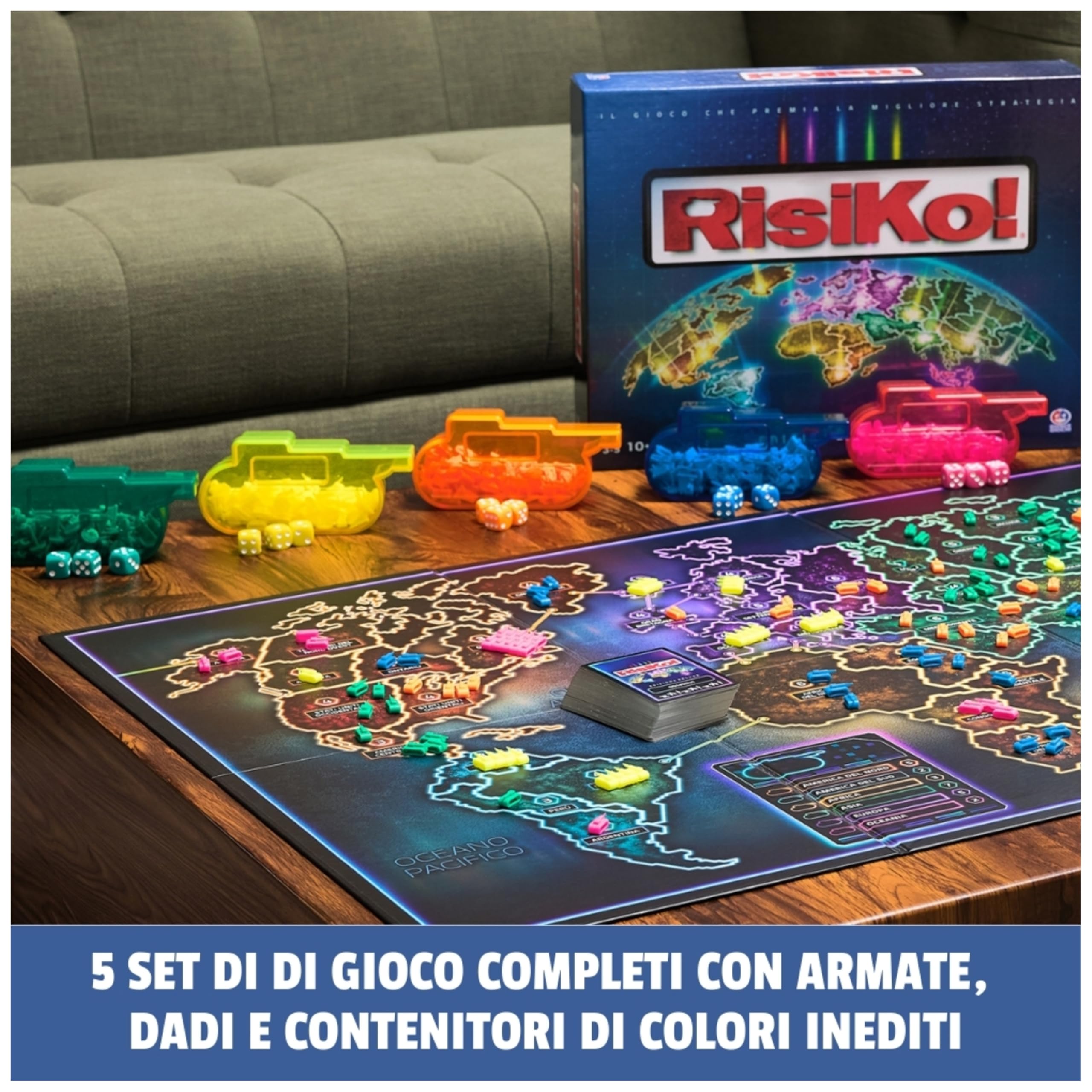 Editrice Giochi, Risiko Edizione Deluxe, Giochi in Scatola, Giochi di Società e Strategia per Famiglia e Amici, Giochi da Tavolo per Adulti e Bambini, da 3 a 5 Giocatori, 10+ Anni