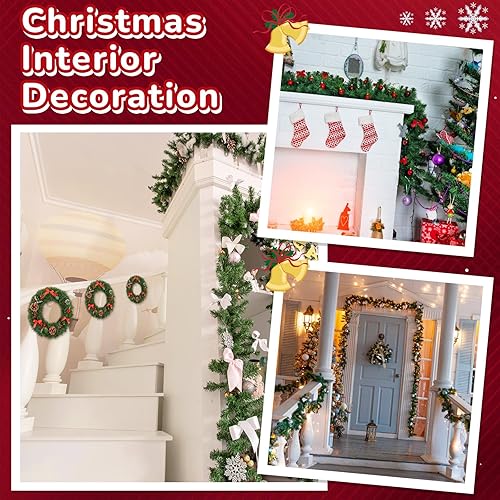 Miniatura 6 de Guirnalda de Navidad verde de 49 pies y 3.5 pulgadas de ancho, guirnalda de pino suave de PVC, decoraciones de Navidad para interiores y exteriores,