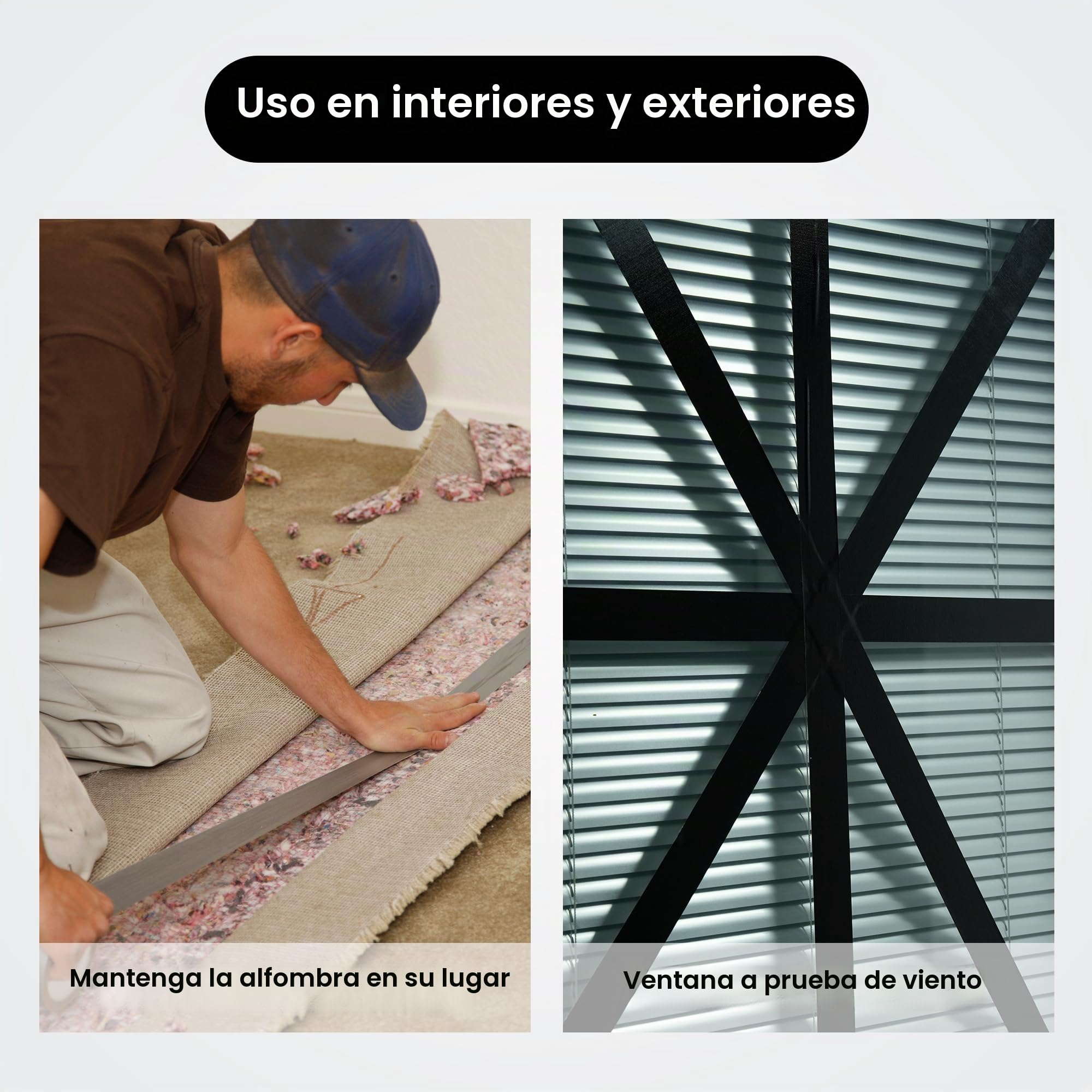 TAPEBEAR Cintas americanas Cinta adhesiva de tela 48mm x 27m, Ruban adhésif impermeable Cinta americana multiuso 9mil de espesor para Reparar, Fijar, Agrupar, Reforzar o Sellar, Plata, 5 rollos