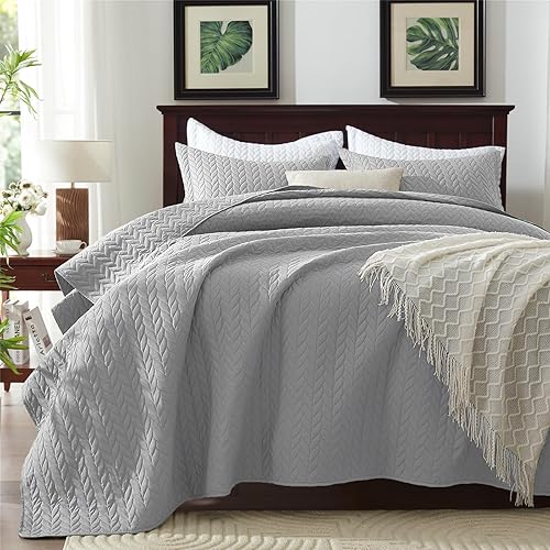 Vista 194 de SunStyle Home - Juego de colcha de cama de microfibra, ligero y suave, reversible, patrón de colcha, colchas para todas las estaciones. 01 - Verde