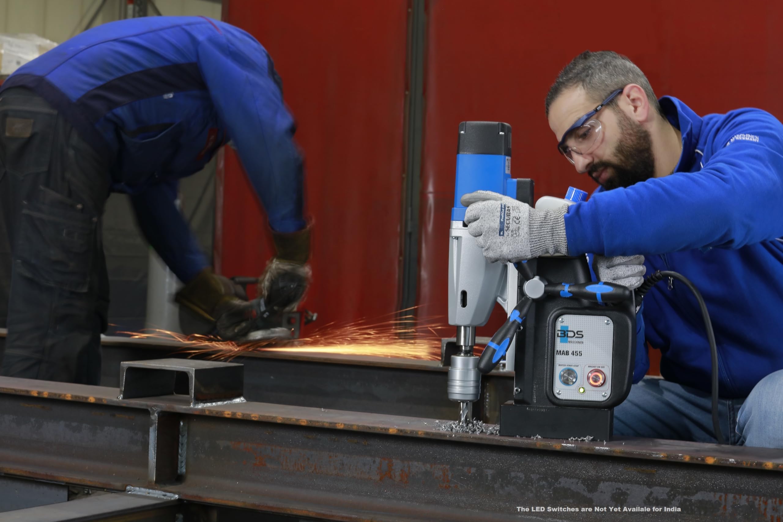 Wiertarka magnetyczna HEAVY-DUTY | MAB 455 | uchwyt na narzędzia bez kluczy, wiertło rdzeniowe 50 mm, głębokość cięcia 55 mm, stożek Morse'a 2 | Maszyny BDS (Niemcy)
