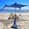SUN NINJA Mini Beach Tent - UPF50 Partial Shade Sun Shelter & Carry Bag - Camping or Beach Portable Pop Up Umbrella Alternative - Easy Set Up - 2.1x2.3 m 7x7.5 ft - Navy