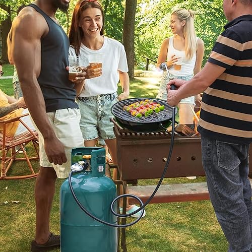 Miniatura 7 de Regulador de manguera de propano de 6 pies con manómetro, conexión QCC1 para la mayoría de parrillas de gas LP, calentador, mesa de fogata, cámper,