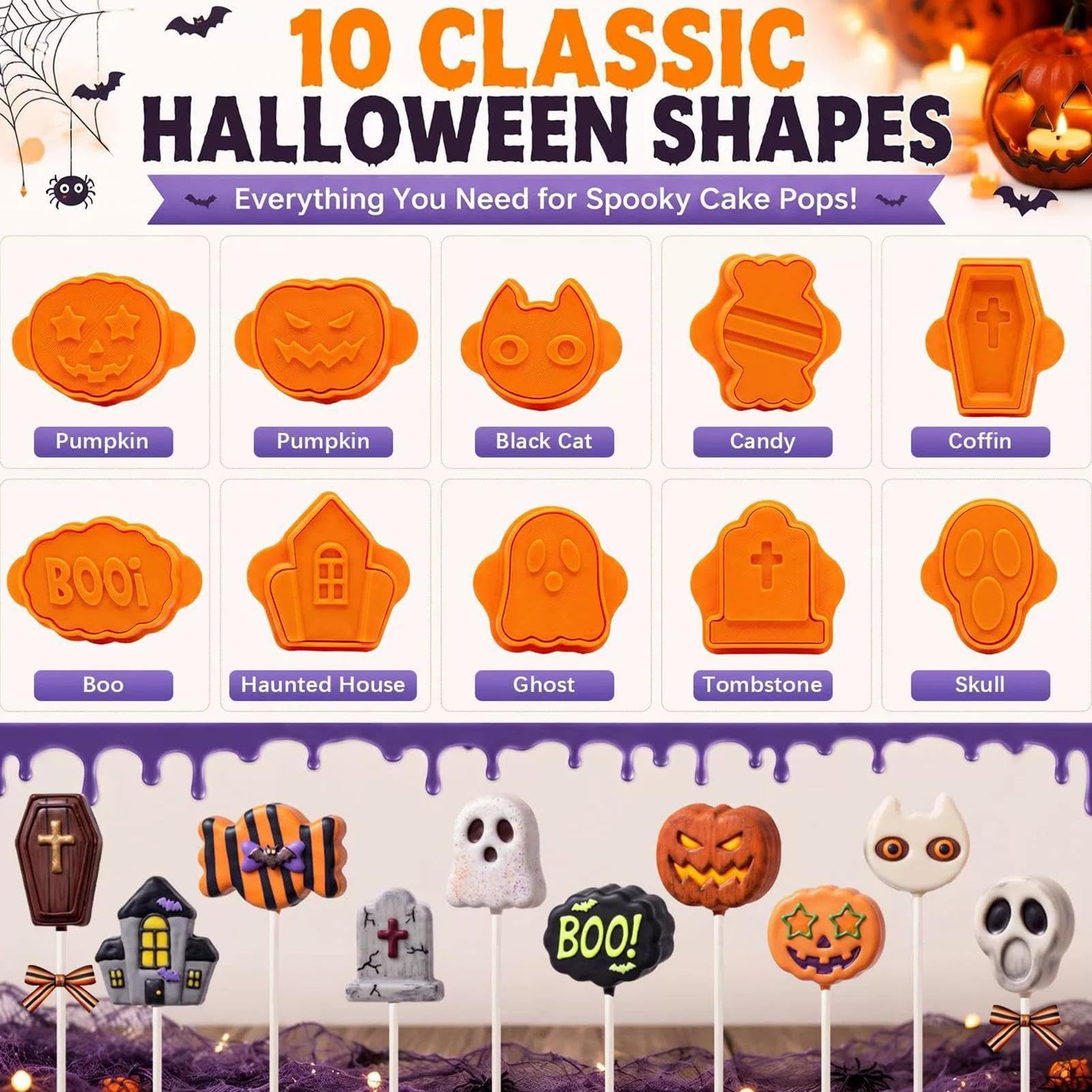 Set di per lecca-lecca a forma di Halloween, 10