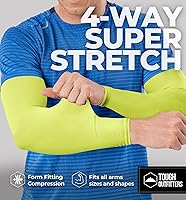 Vista 55 de Mangas de brazo de protección solar UV para hombres y mujeres, manga de enfriamiento de compresión deportiva UPF 50, base de cáncer de piel