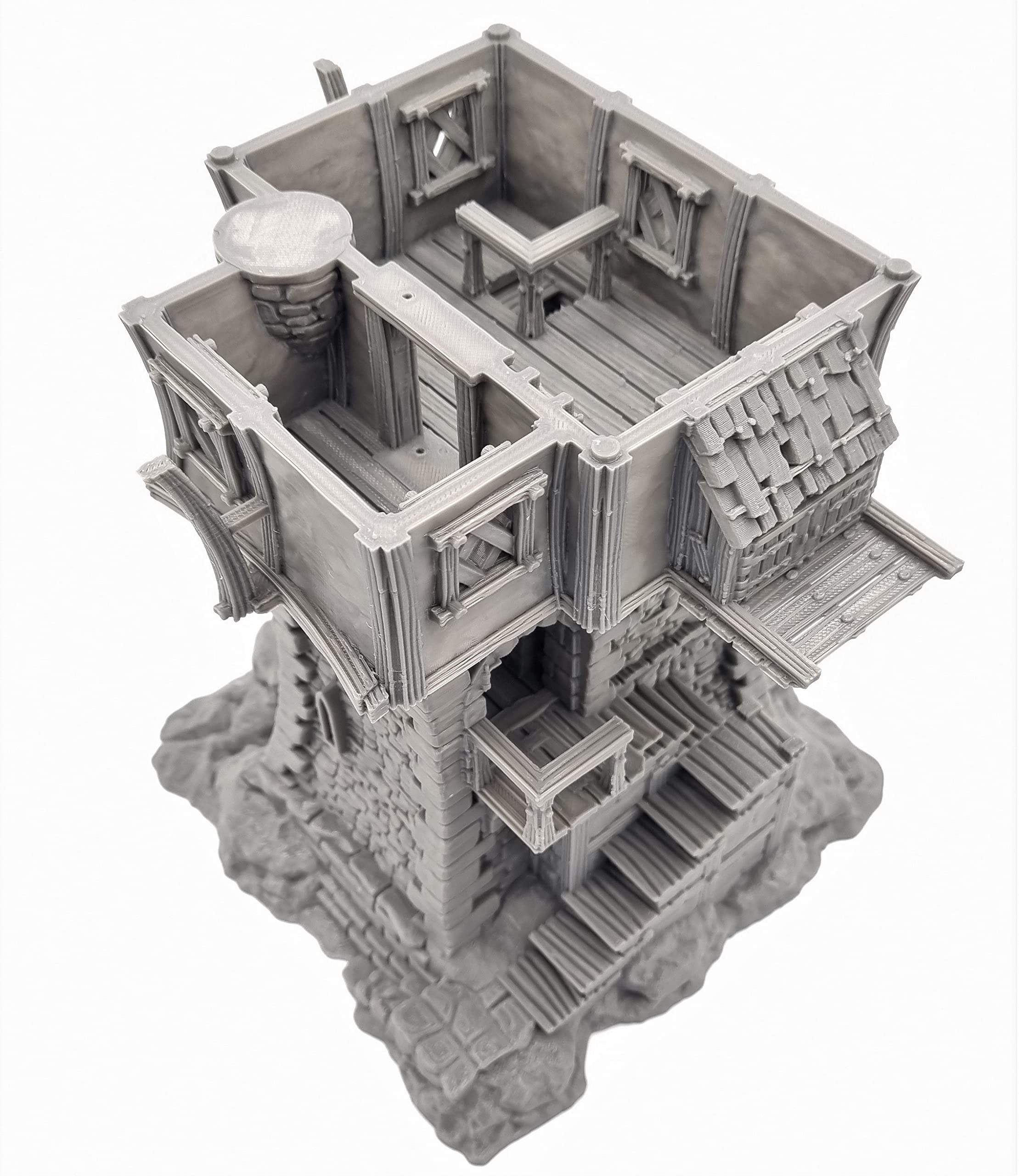 QP3D - Archmage's Manor Tower House, paesaggio fantasy per tavolo e giochi di ruolo, miniature da 28-32 mm, oggetti di scena per giochi di guerra, DnD D&D, stampati e verniciabili in 3D