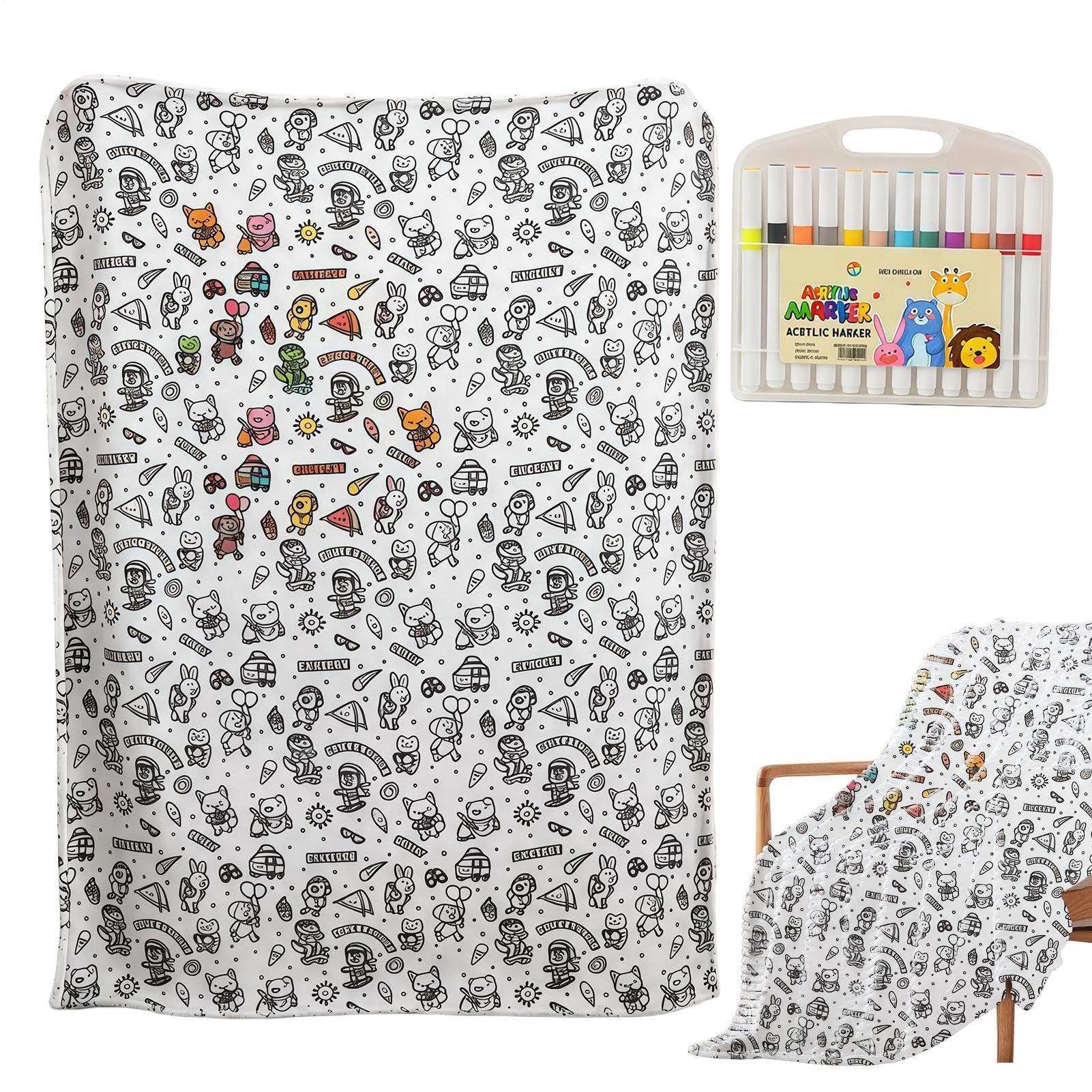 Couverture à dessiner et colorier pour des soirées cocooning et chaleureuses au salon