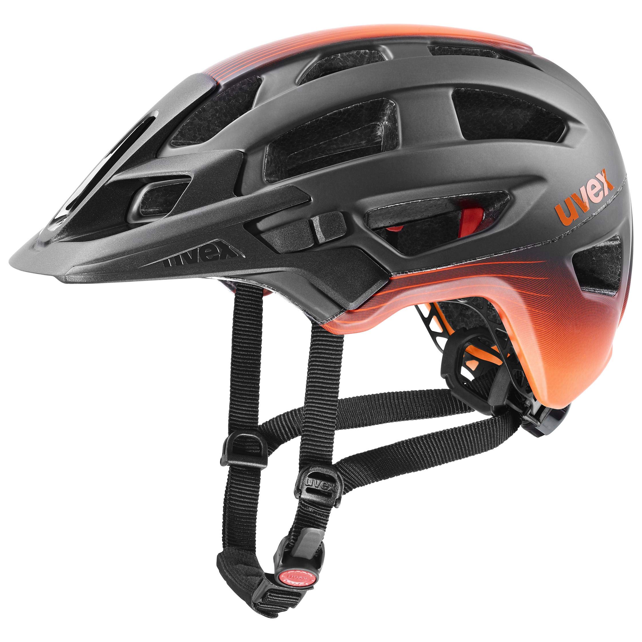uvex finale 2.0 Tocsen - sicherer MTB-Helm für Damen und Herren - inkl. Tocsen-Sturzsensor - individuelle Größenanpassung - titan - orange matt - 52-57 cm | Tocsen-Unfallsensor - individuelle Größenanpassung
