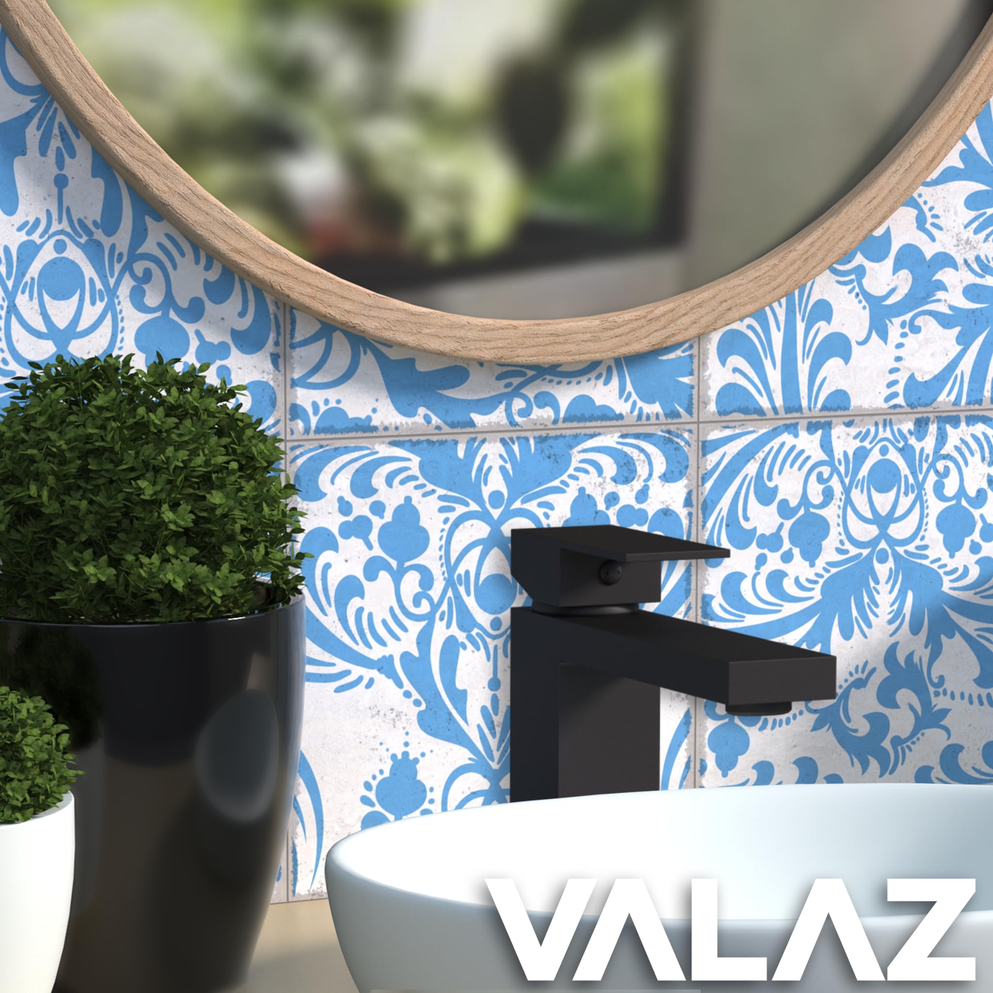 VALAZ Rubinetto Bagno Lavabo Nero Opaco | Miscelatore Lavabo Bagno Acqua Fredda e Calda, Risparmio Acqua | Installazione Facile e Veloce | Ottone, Inossidabile, Elegante, Quadrato, Serie Segura