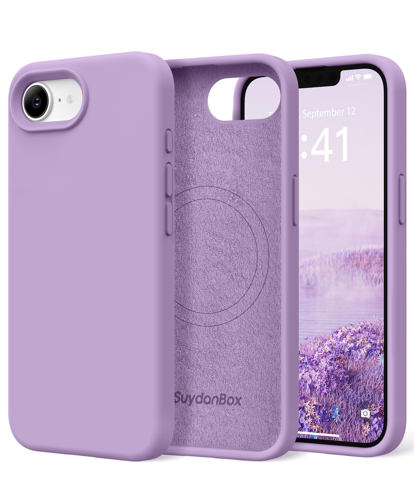 Magnetic for iPhone 17e/iPhone 16e Case Silicone Light Purple