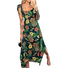 Womens Summer Dresses Sleeveless Casual Sundress with Tie Straps Womens Maxi Beach Dress Vacation Outfits for Woman