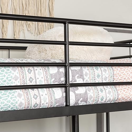 Miniatura 104 de Walker Edison Timothee - Litera de tamaño matrimonial sobre escritorio para la computadora, de metal, tamaño matrimonial, color blanco Blanco,Negro