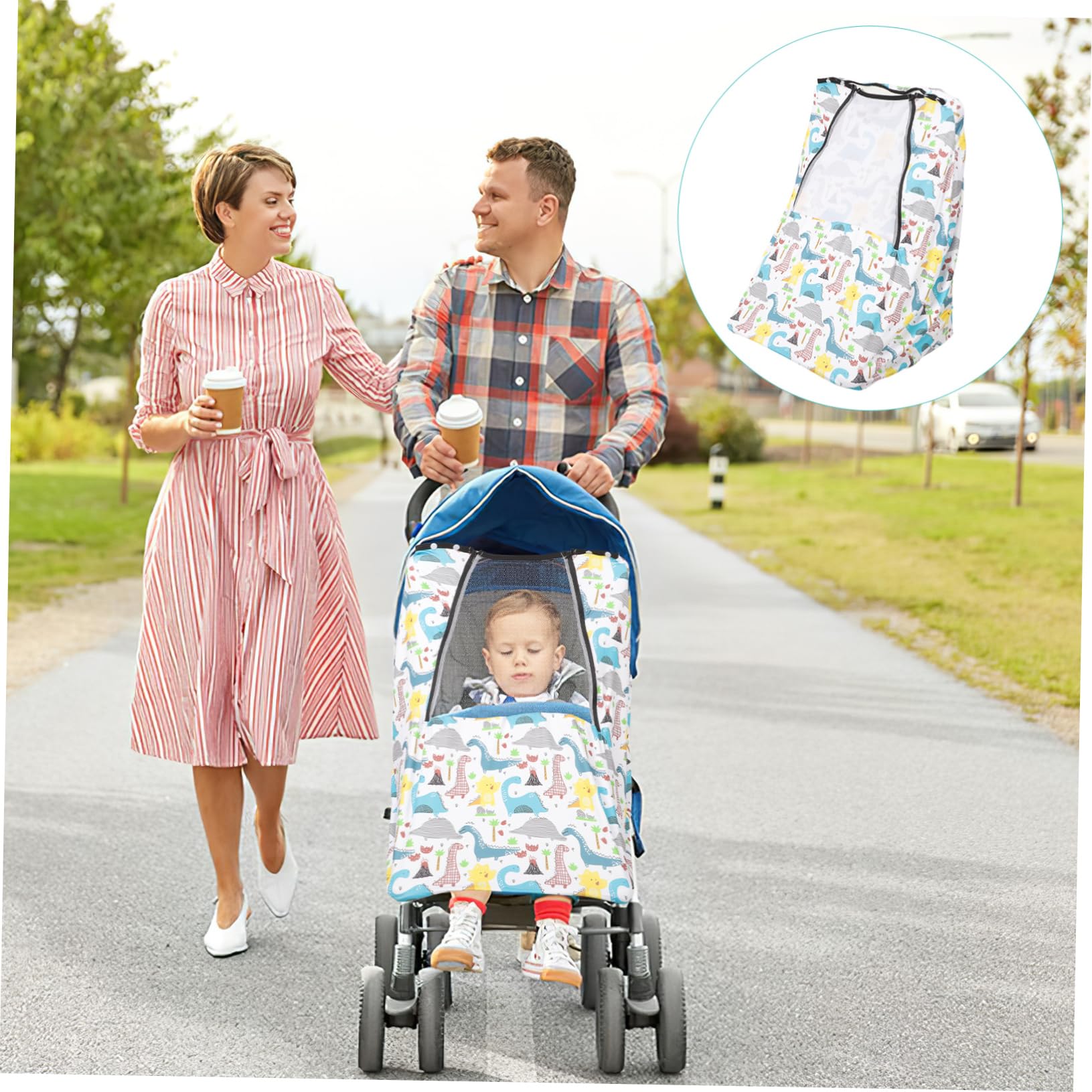BESTonZON 3 Pièces Housse de Porte-bébé garçon Pluie Poussette Berceau Cache Allaitement Housse auvent de bébé auvent de Poussette bébé