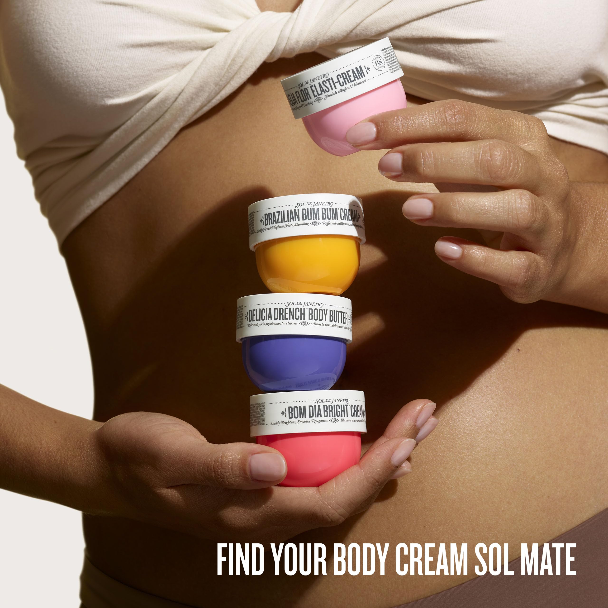 Sol de Janeiro Body Boldly Body Cream Discovery Set | Trial Size Body Creams | Gift Set | Set of 4 - 25mL | Bum Bum, Bom Dia, Beija Flor, Delicia Drench | Amazon Exclusive
