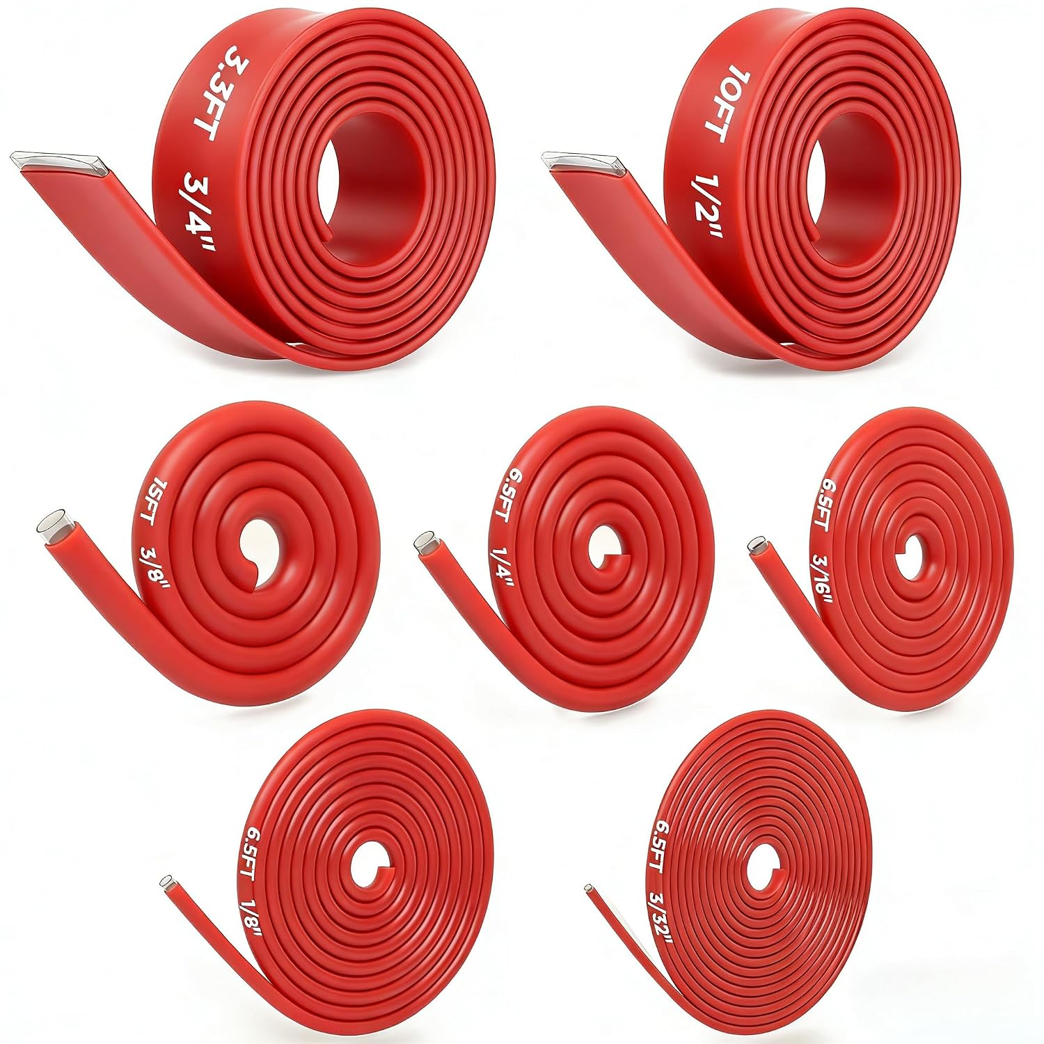 7-Size Heat Shrink Tubing Roll Kit: 4:1 Adhesive Lined, 54 Ft Marine Grade Waterproof, Insulated Sealed, Oil-Proof & Wear-Resistant, for Home Use & Industrial Applications (Red)