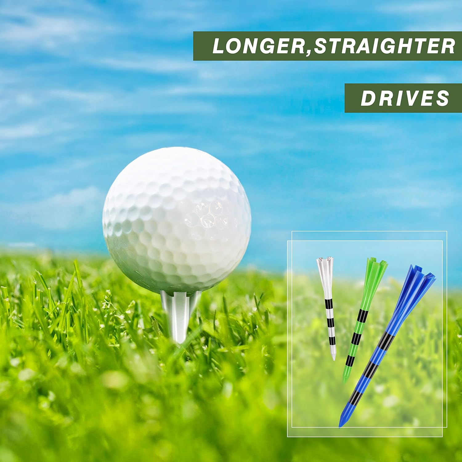 CHAMPKEY Premium 5 Prongs Golf Plastic Tees (75 Pack) | Reduce Friction & Side Spin Golf Tees : Sports & Outdoors