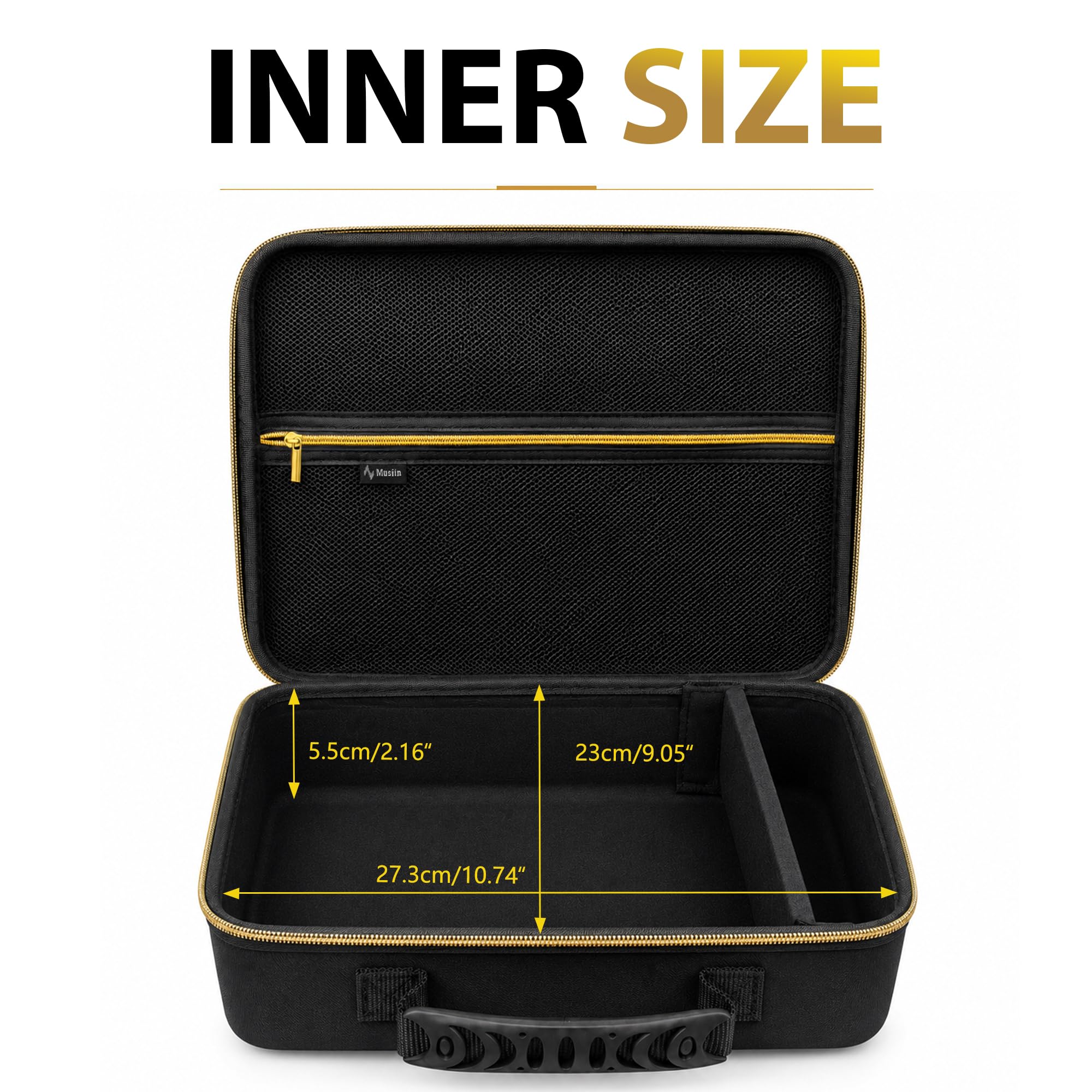 Musiin Custodia per sintetizzatore acustico personalizzata compatibile con KORG Phase 8, con tasca in rete, scomparto per cavi, cerniera dorata e maniglia per studio, conservazione quotidiana e