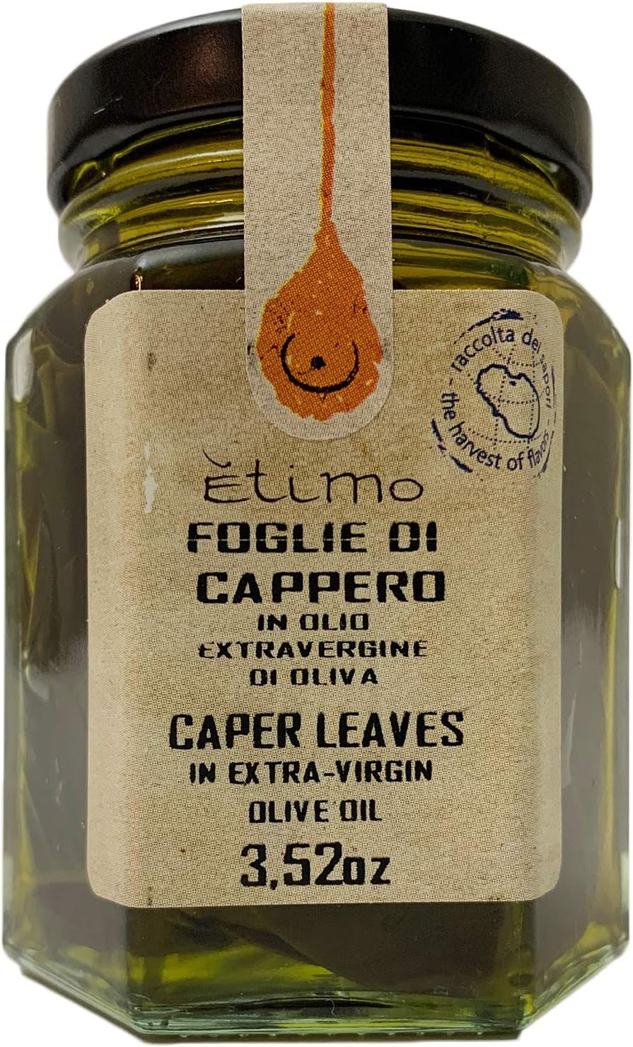 Etimo Pantelleria Caper Leaves in Extra Virgin Olive Oil 3.52 Ounces