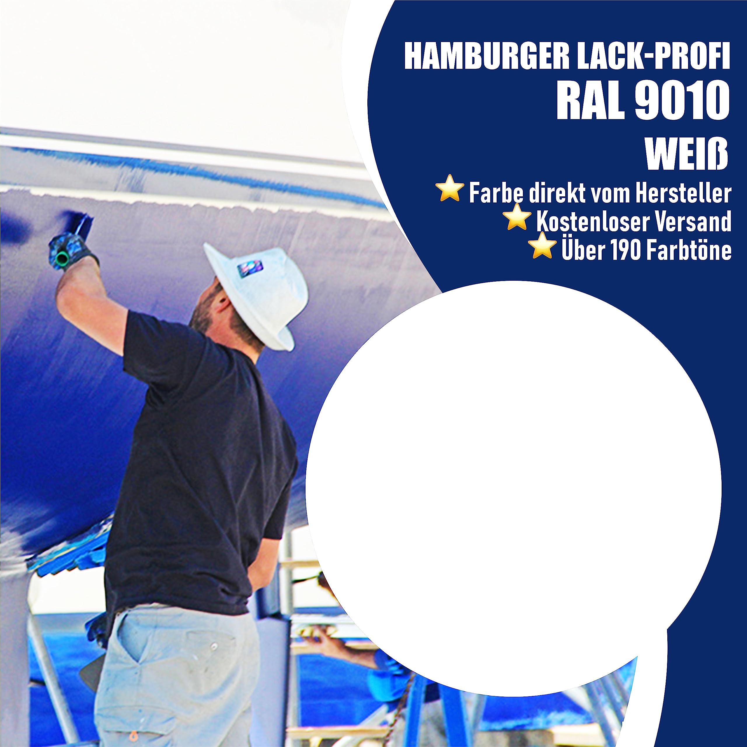 Hamburger Lack-Profi 2K Bootslack GLÄNZEND für GFK, Kunststoff & Polyester Weiß RAL 9010 Yachtlack Yachtfarbe Bootsfarbe