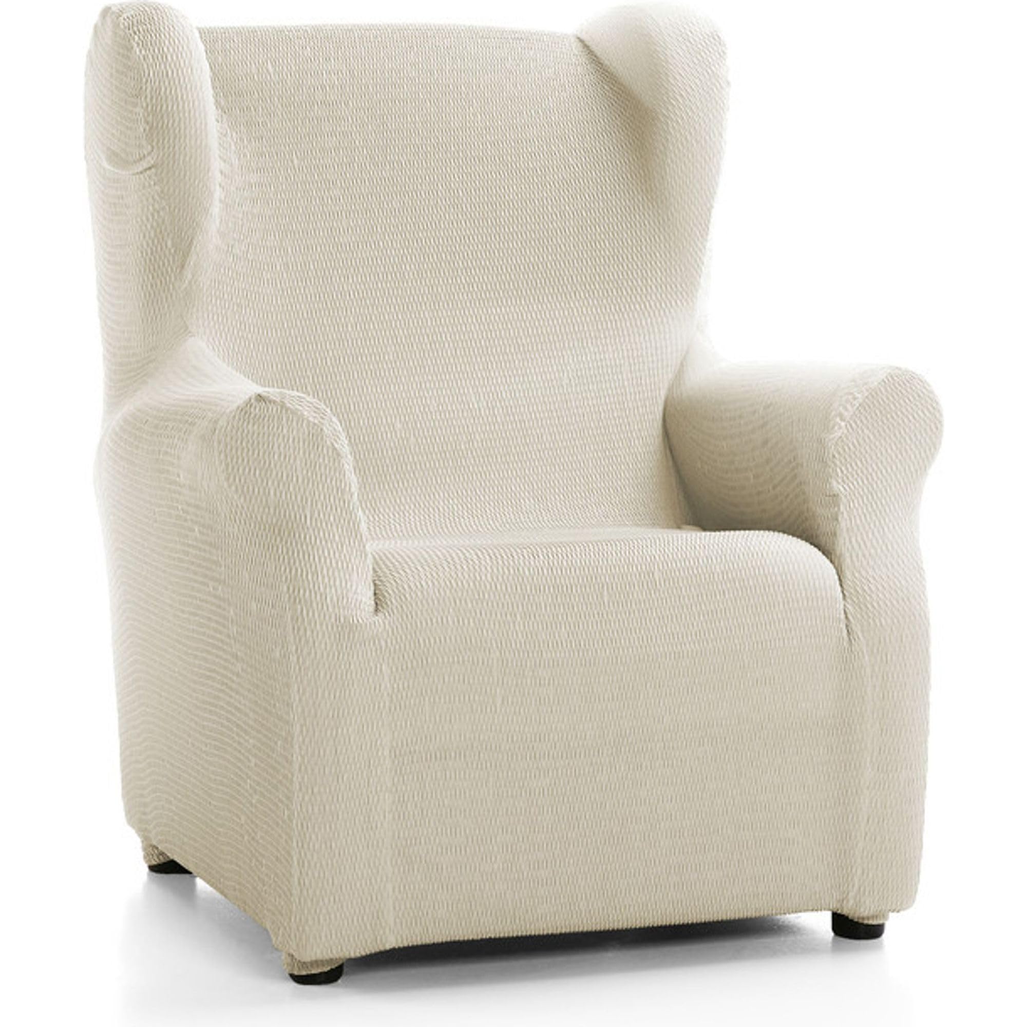 ECOMMERC3 | Elastic and Extra Soft Ivory Armchair Cover - Adjustable Earmuff Armchair Cover 100% Made in Spain