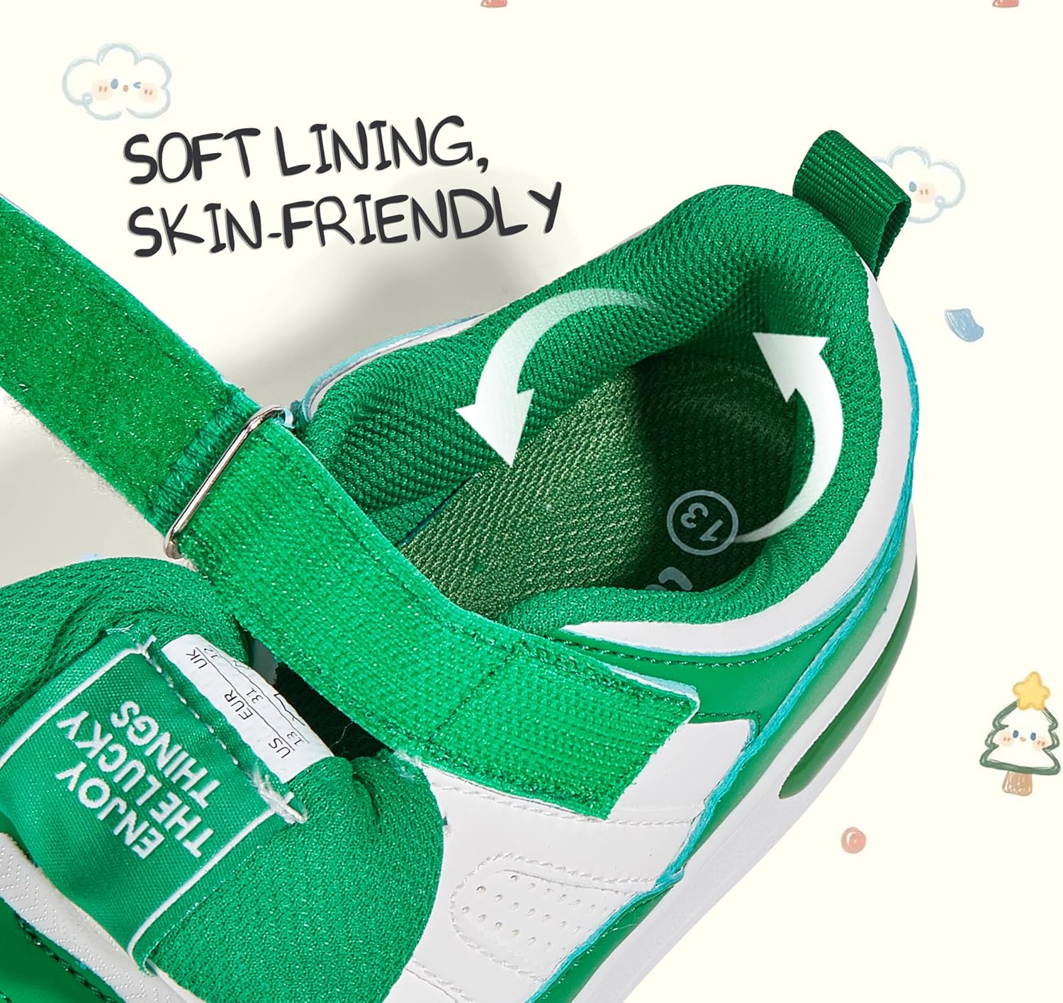 LUCKY STEP Kid's Sneakers School Running Loafers Low Top Walking Tennis Casual Shoes Strap Athletic Fashion Sneakers for Children/Boys/Girls - Image 5