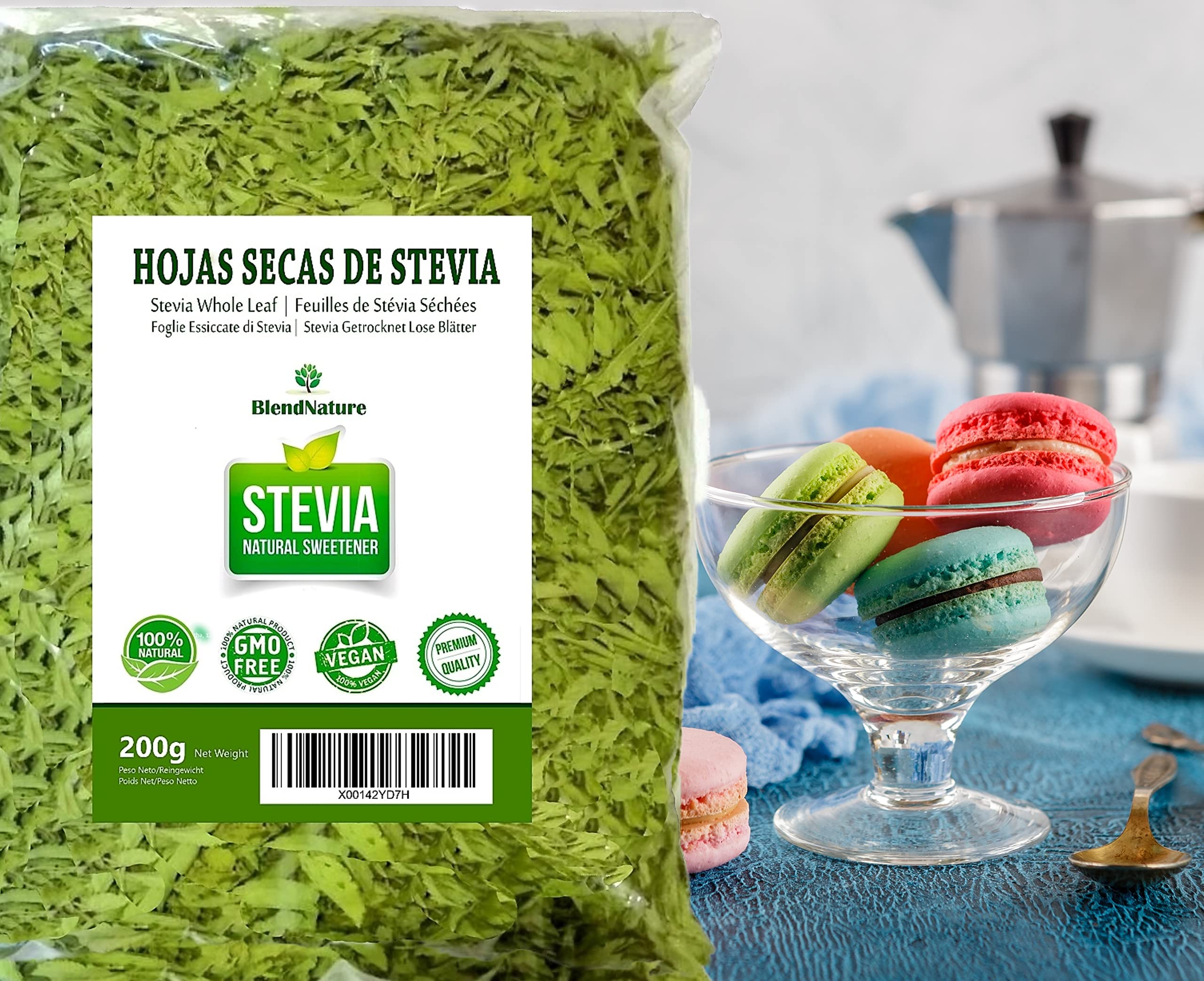 Feuilles de stévia 100 % pures et naturelles-Sélection de qualité supérieure 200g-Végétalien-Cadeau de boule d'infuseur