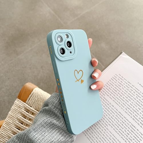 Miniatura 4 de Qokey Funda para iPhone 11 Pro Max de 6.5 pulgadas (2019), lindo corazón de amor chapado en lateral y parte trasera con lente anticaída, protección