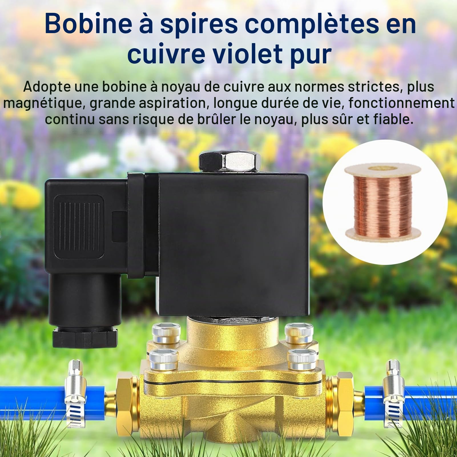 Électrovanne en laiton 3/4" 220 V,électrovanne électrique en laiton,Laiton Électrovanne Magnétique Électrique,Commande Directe pour Eau,Gaz et Air