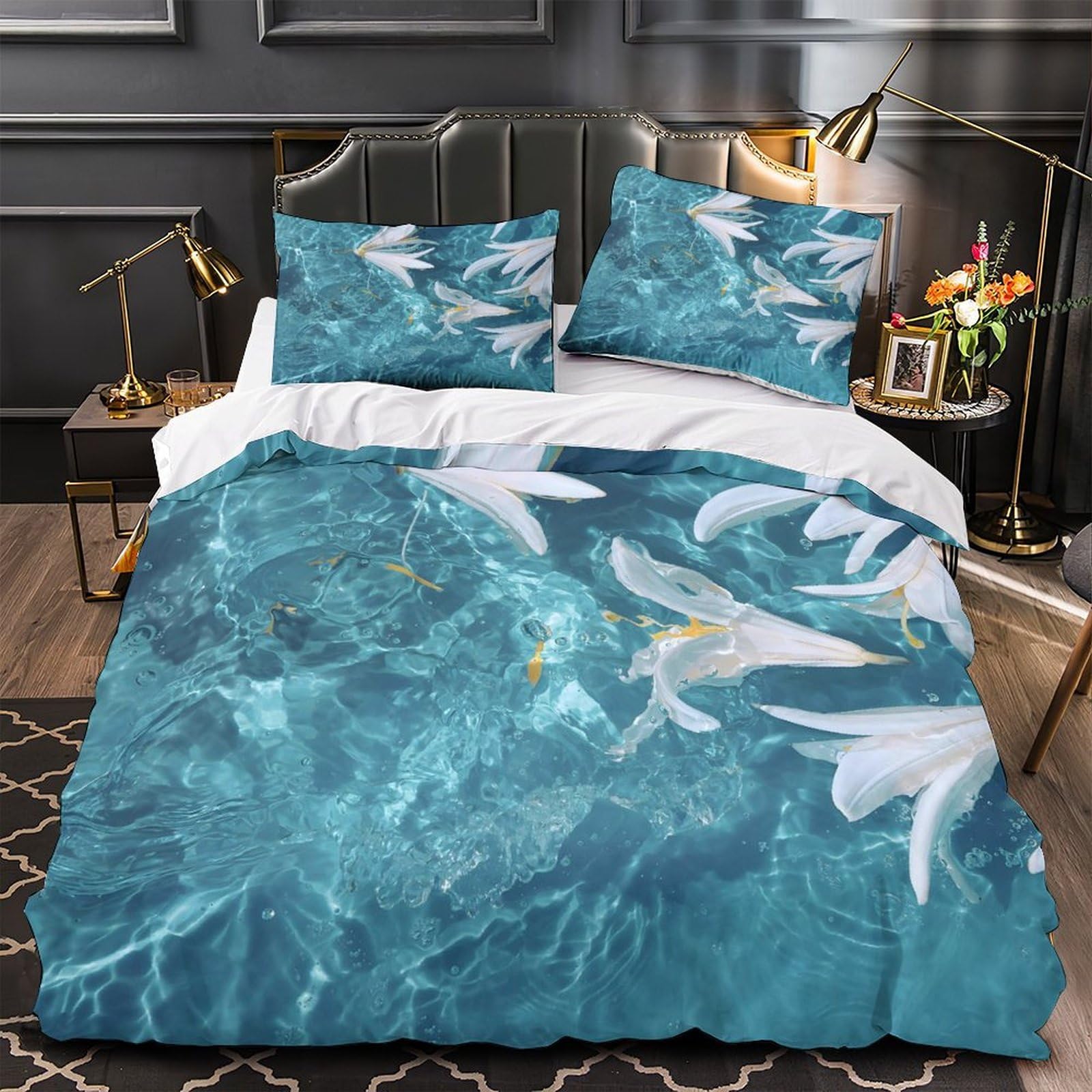 Parure de lit microfibre 135x200 housse de couette imprimée 3D avec fermeture éclair