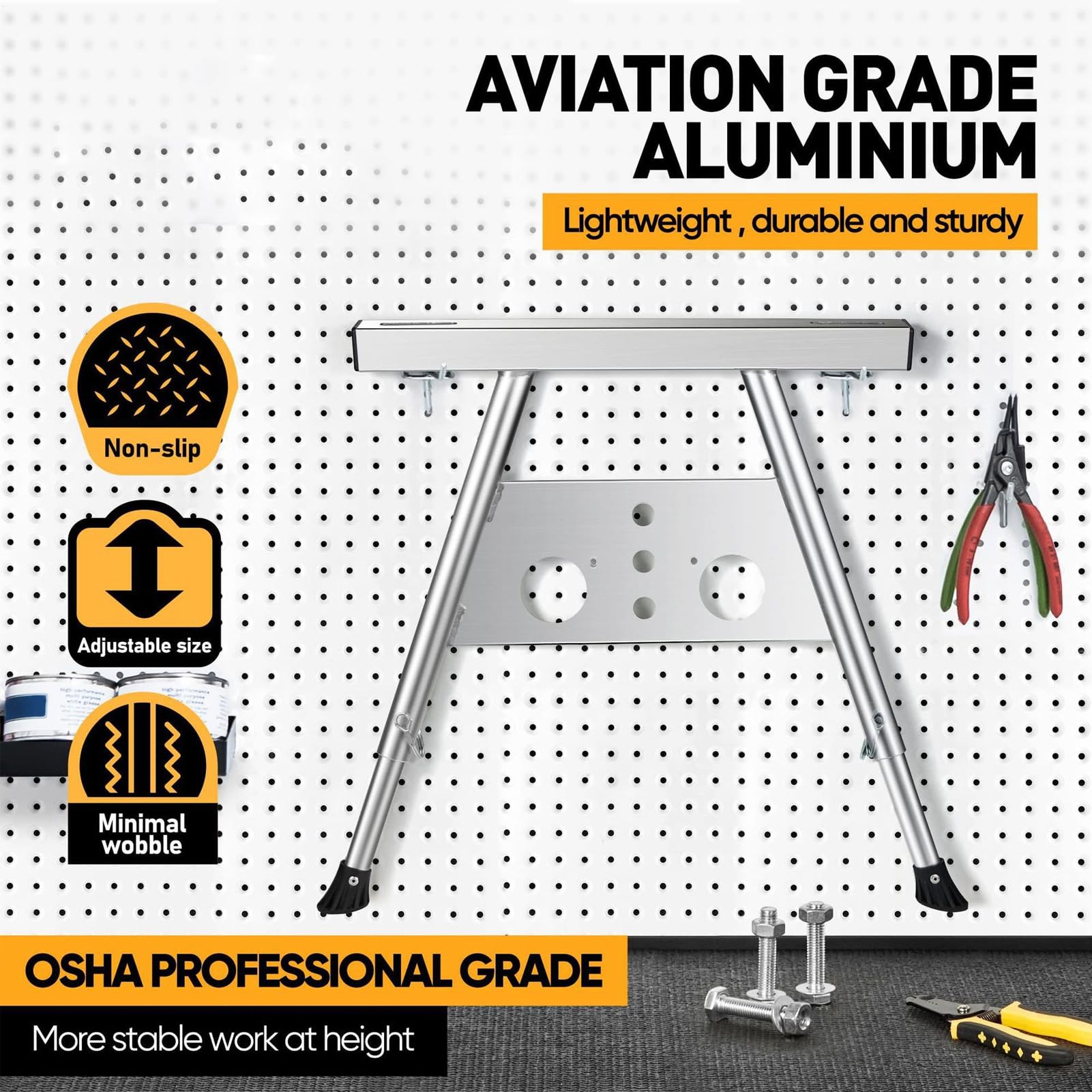 Espaciador de Pared para Escalera, Soporte de estabilización de Soporte | avanzado, accesorio de escalera de extensión estable con pies de goma antideslizantes, para techos, reparaciones de pared