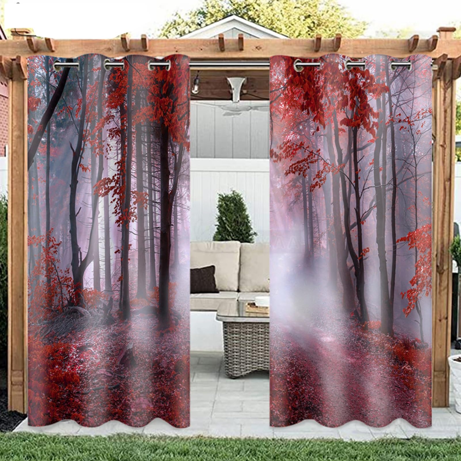Rideau extérieur terrasse oeillets grand format occultant 30-50% cloison porche coloris 4
