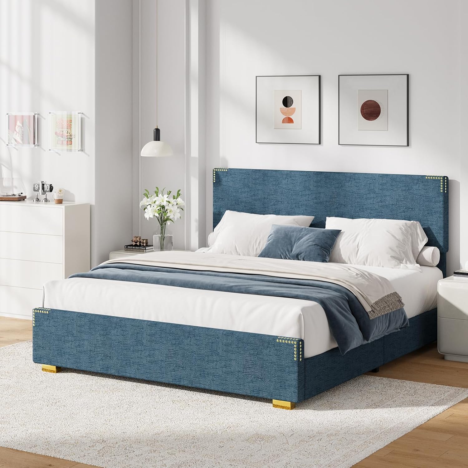 Twin Bed Frames, Twin Size Bed Frame with Headboard and Footboard,
