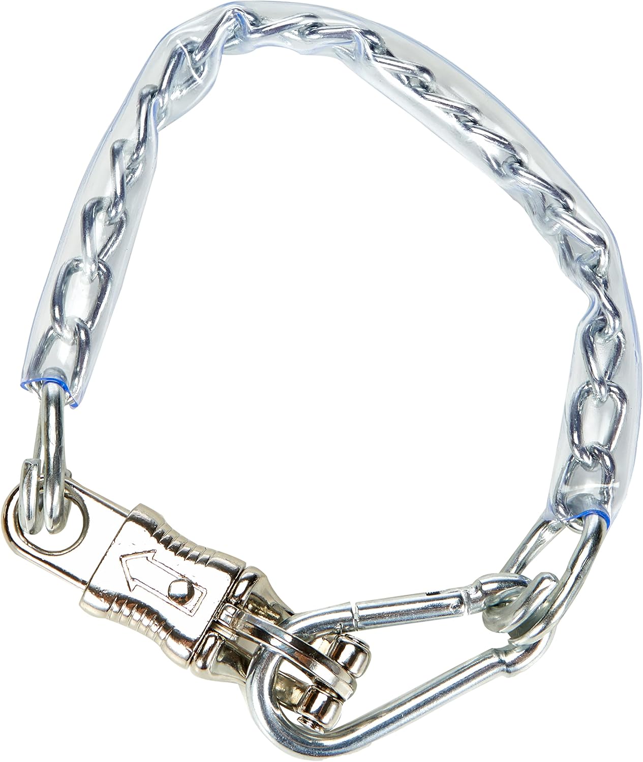 Kerbl 321414 Tie Chain with PVC Coating 50 cm Panic Hook and Carabiner