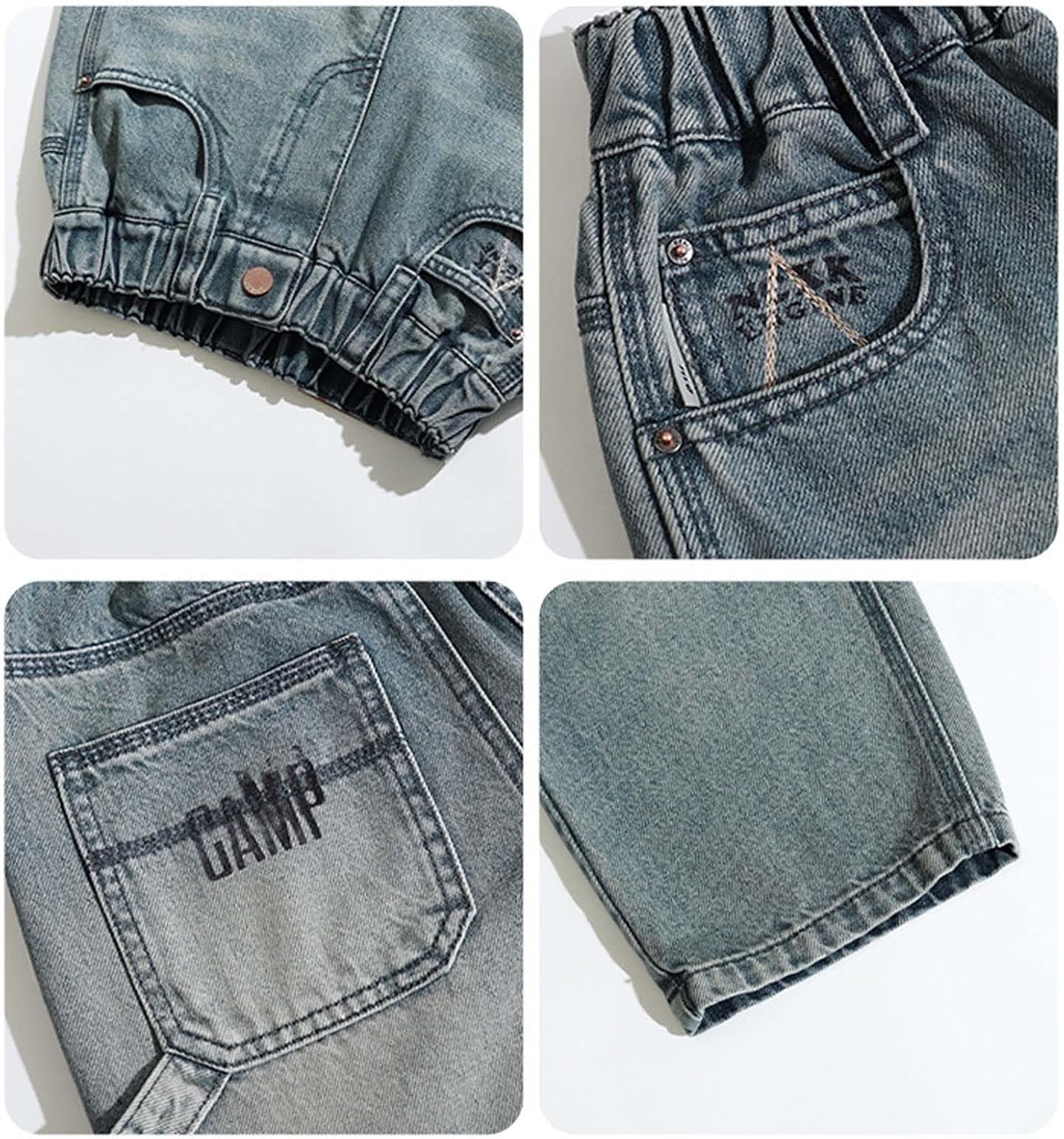Kids Jeans Boys Stretch Fit Elastic Waist Pull On Relaxed Kids Joggers Active Athletic Youth Outdoor Soft Teenage Streetwear