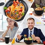 38Pcs Wheat Straw Dinnerware Set,Unbreakable Plates and Bowls Sets,Reusable Camping Dishes with Cutlery and Cutting Board Microwave Safe for RV Picnic Dorm Travel