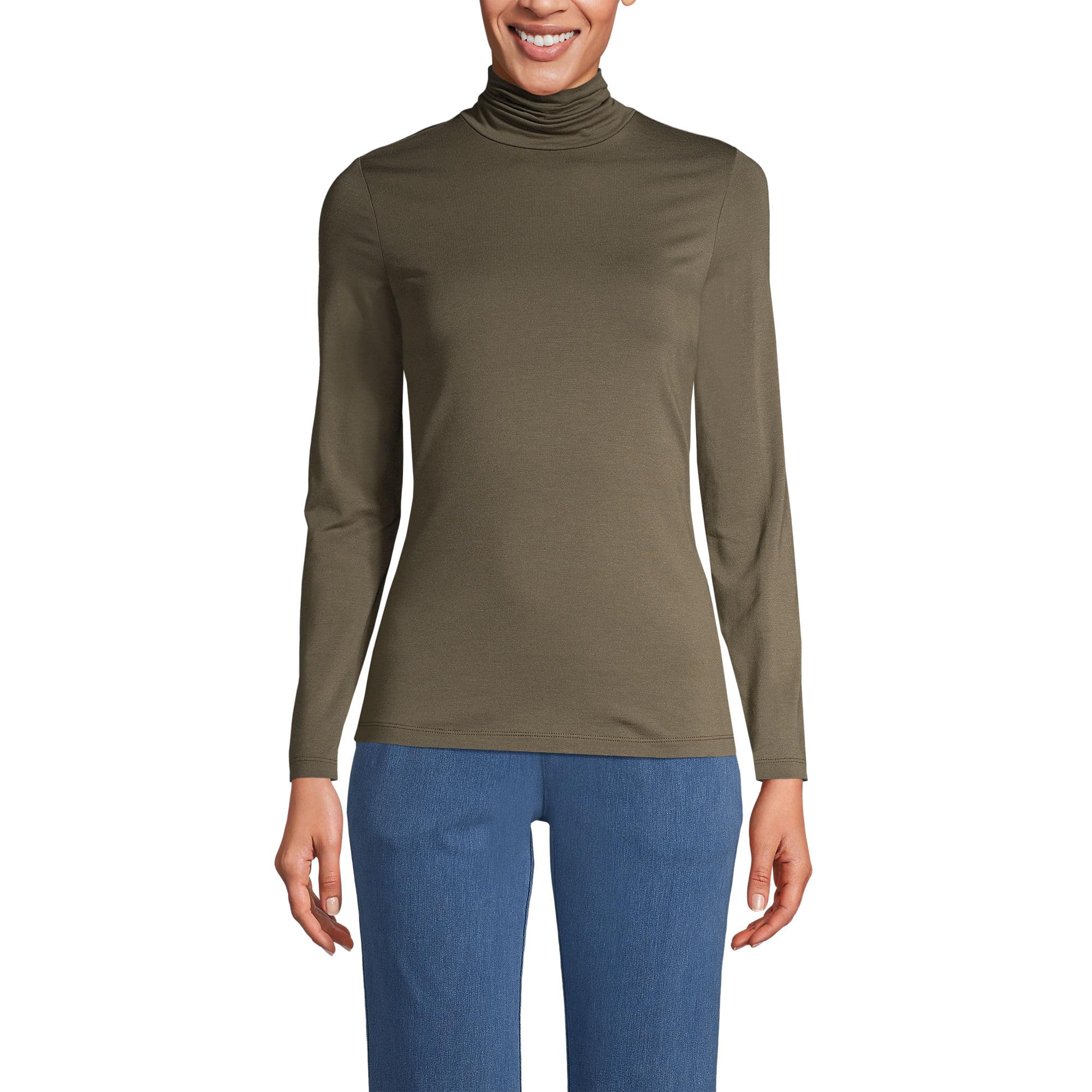 Lands' End Women's Jersey Knit Turtleneck