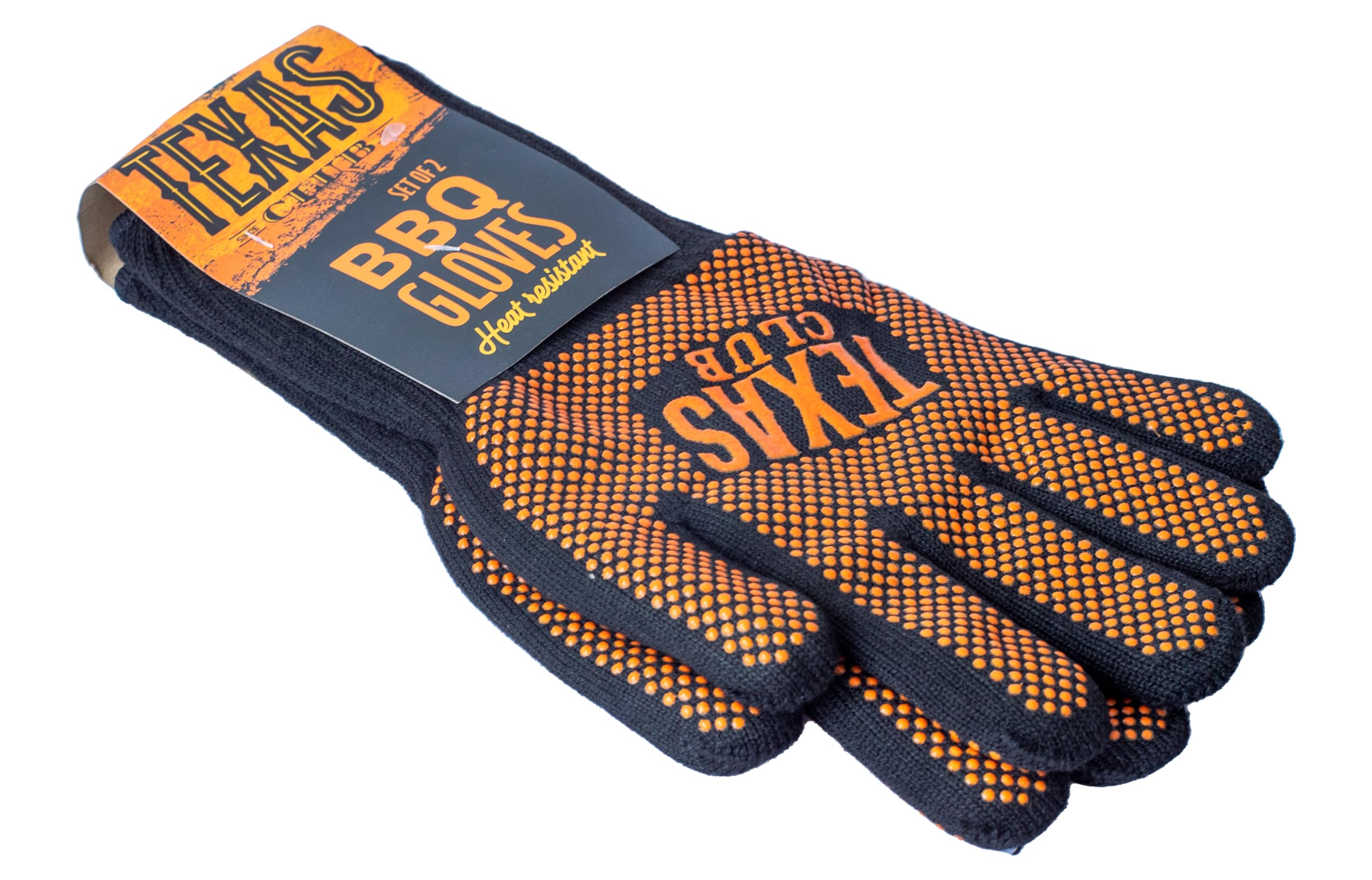 TEXAS CLUB Heat Proof BBQ Gloves Made of Deyan Fabric for Grilling, Outdoor Cooking, Baking I Fire Resistant (Red, 1 Pair)