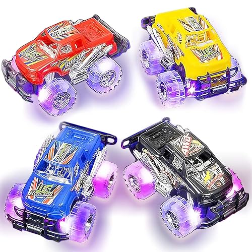 Light-Up Monster Truck Toys (2-Pack) – Push-&-Go Cars with Glowing