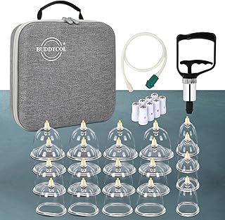 BUDDYCOL Therapy Cupping Sets 20 pcs, Vacuum Cups Kit for Muscle Relief, Body Cellulite Suction Neck and Back Pain Cup Hijama