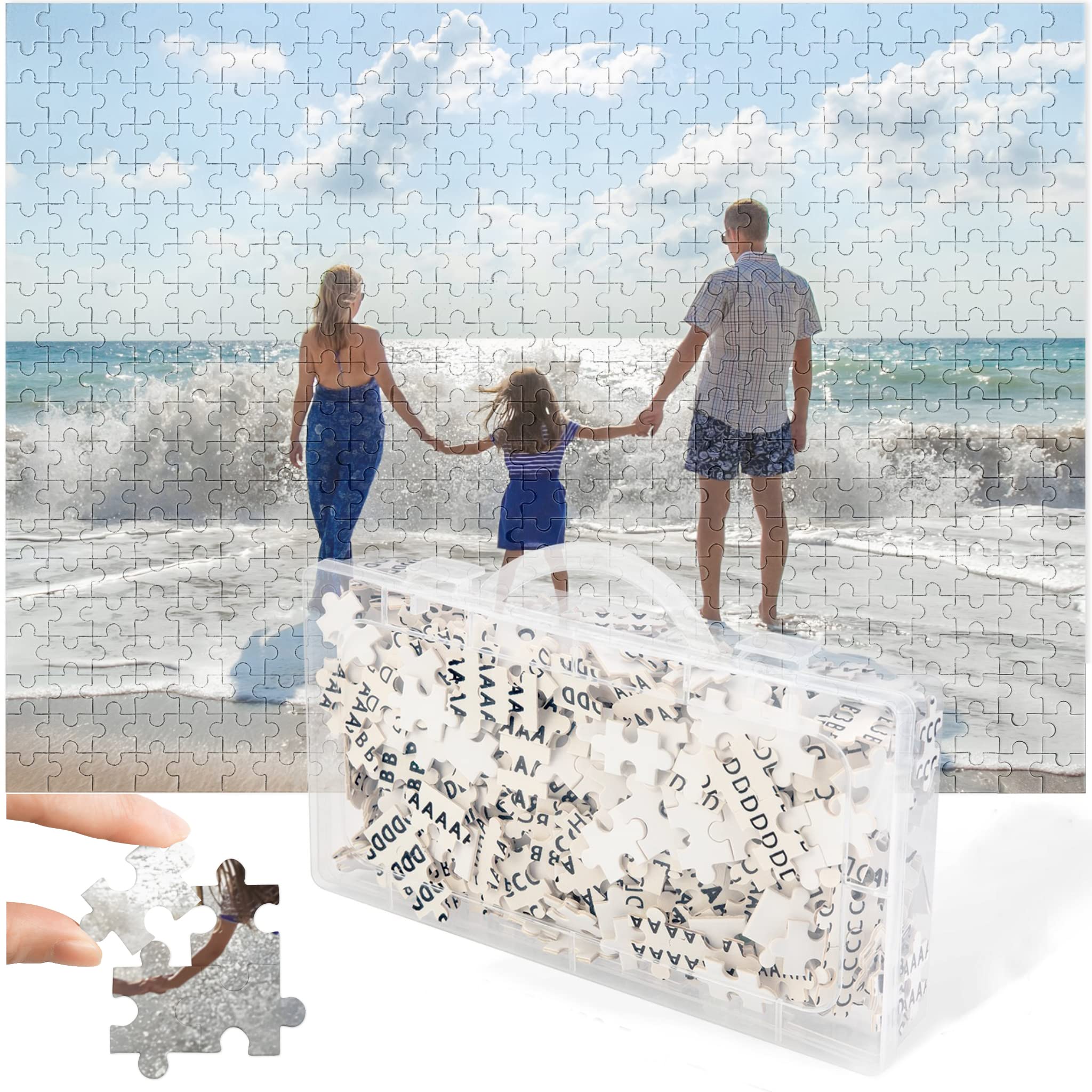 Dargr Custom Jigsaw Puzzle from Photos 1000/500/300 Pieces,Customized Personalized Wooden Puzzle Gifts for Family,Wedding,Kids,Pet 500pcs(20.5" x14.9"
