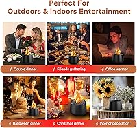 Vista 7 de Ceramic Tabletop Fire Pit, Portable Ethanol Fire Bowl, Mini Rubbing Alcohol Fireplace Table Top Fire Pit Bowl Long Burning Smokeless Housewarming