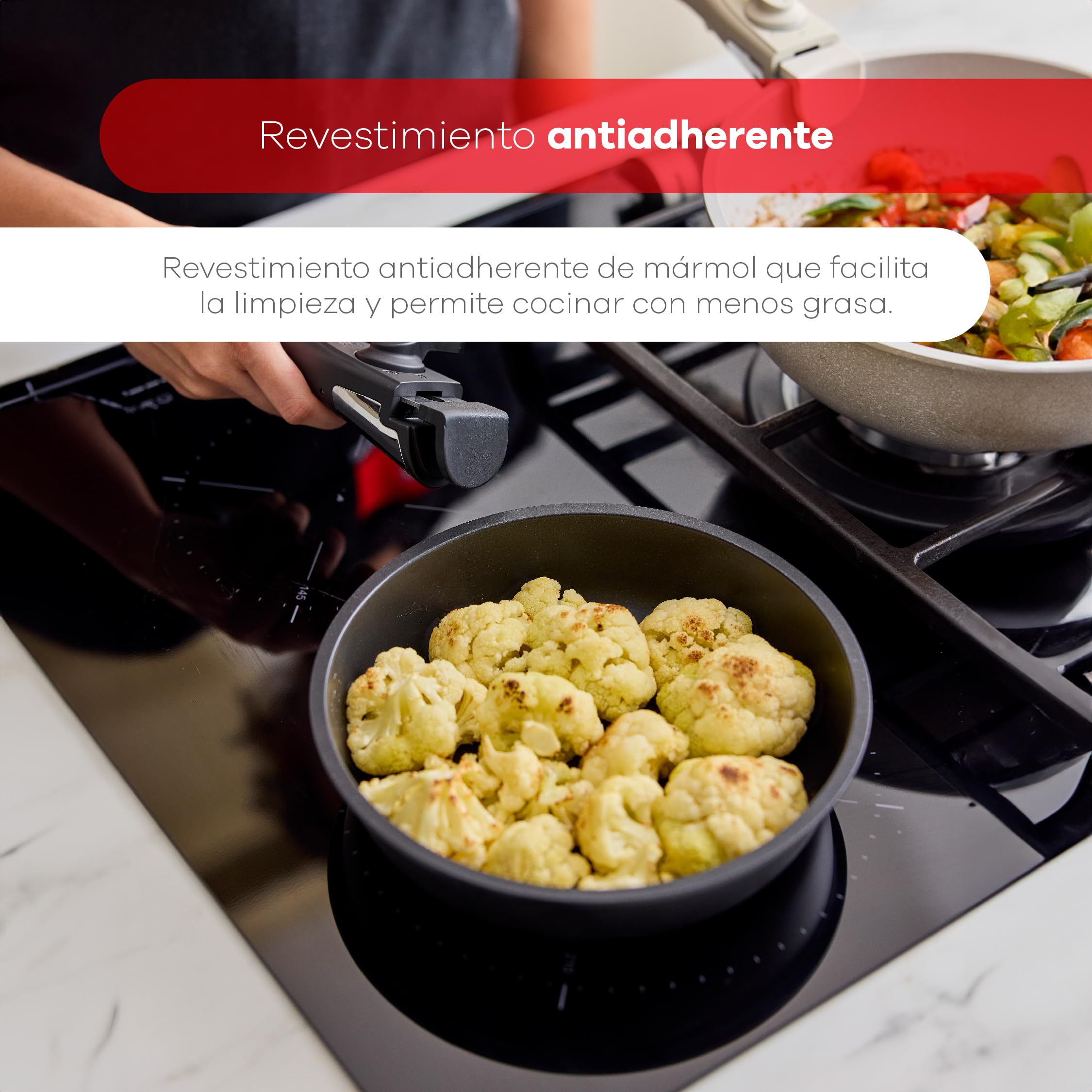 BERGNER, Set 10 PZS Pentole Easy Click nere, Padelle e casseruole con rivestimento antiaderente nero, Include coperchio e utensili, Manico staccabile, Adatto a tutti i fornelli