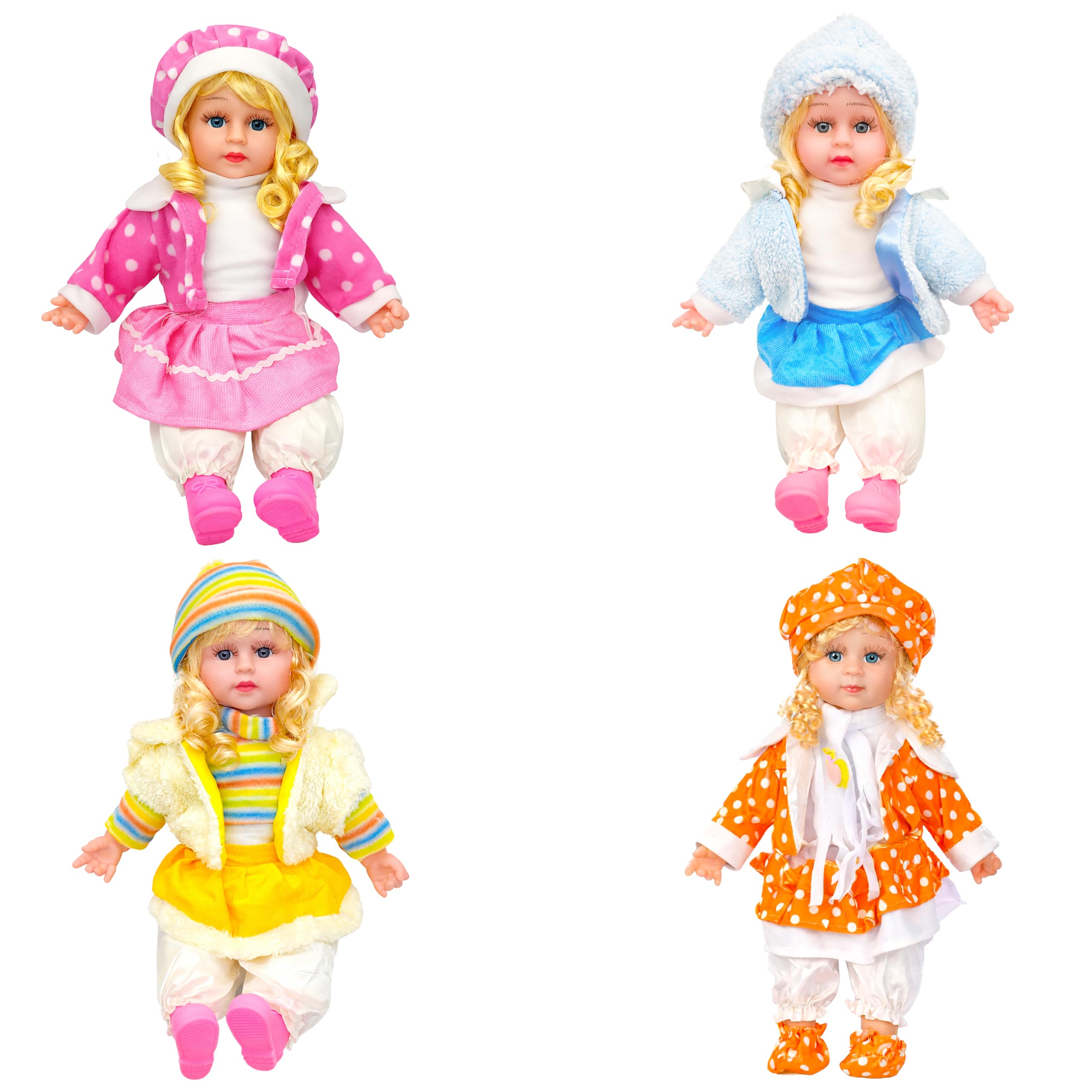 VGRASSP Soft Plush Musical Poem Doll Toy for Kids with Colorful Outfit and Braided Hair - Battery Operated Stuffed Doll for Boys and Girls - Birthday Gift - Color & Design As Per Stock (40 cm)
