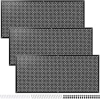 Daanxw Heavy Duty Steel Pegboard 3-Pack 16x36 Inch Black Panels - Universal 1/8" & 1/4" Holes for Garage Tool Organization
