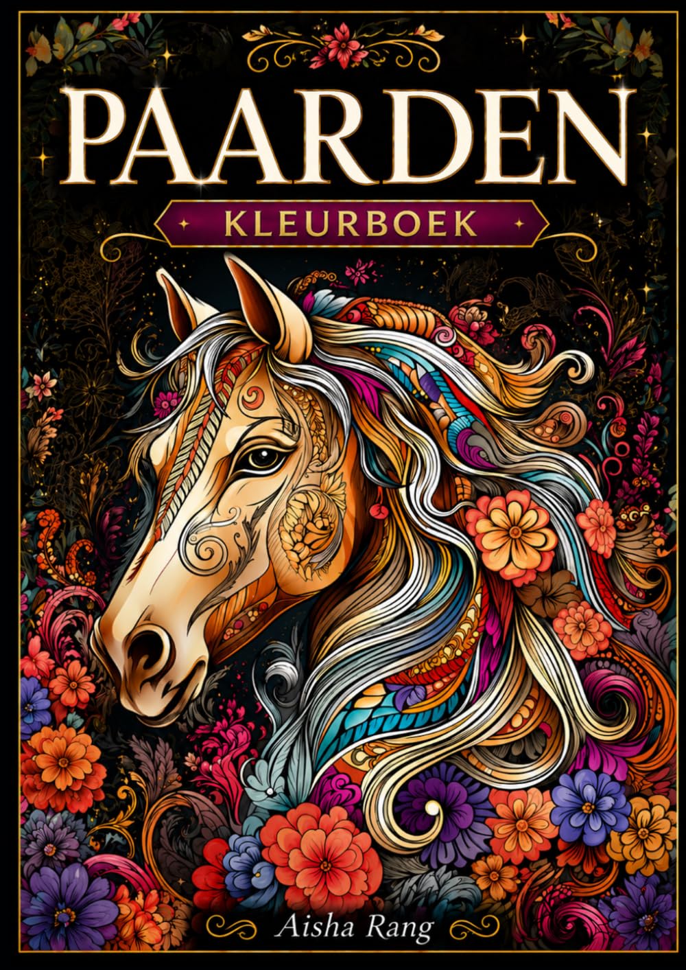 Paarden: 50 prachtige paardenillustraties in diverse stijlen: realistische grayscale paarden, mandala- en zentanglepaarden, fantasiepaarden en nog ... Een ontspannend kleurboek voor volwassenen.
