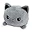 TeeTurtle - The Original Reversible Cat Plushie - Gray Catzilla - Cute Sensory Fidget Stuffed Animals That Show Your Mood - Perfect for Halloween!