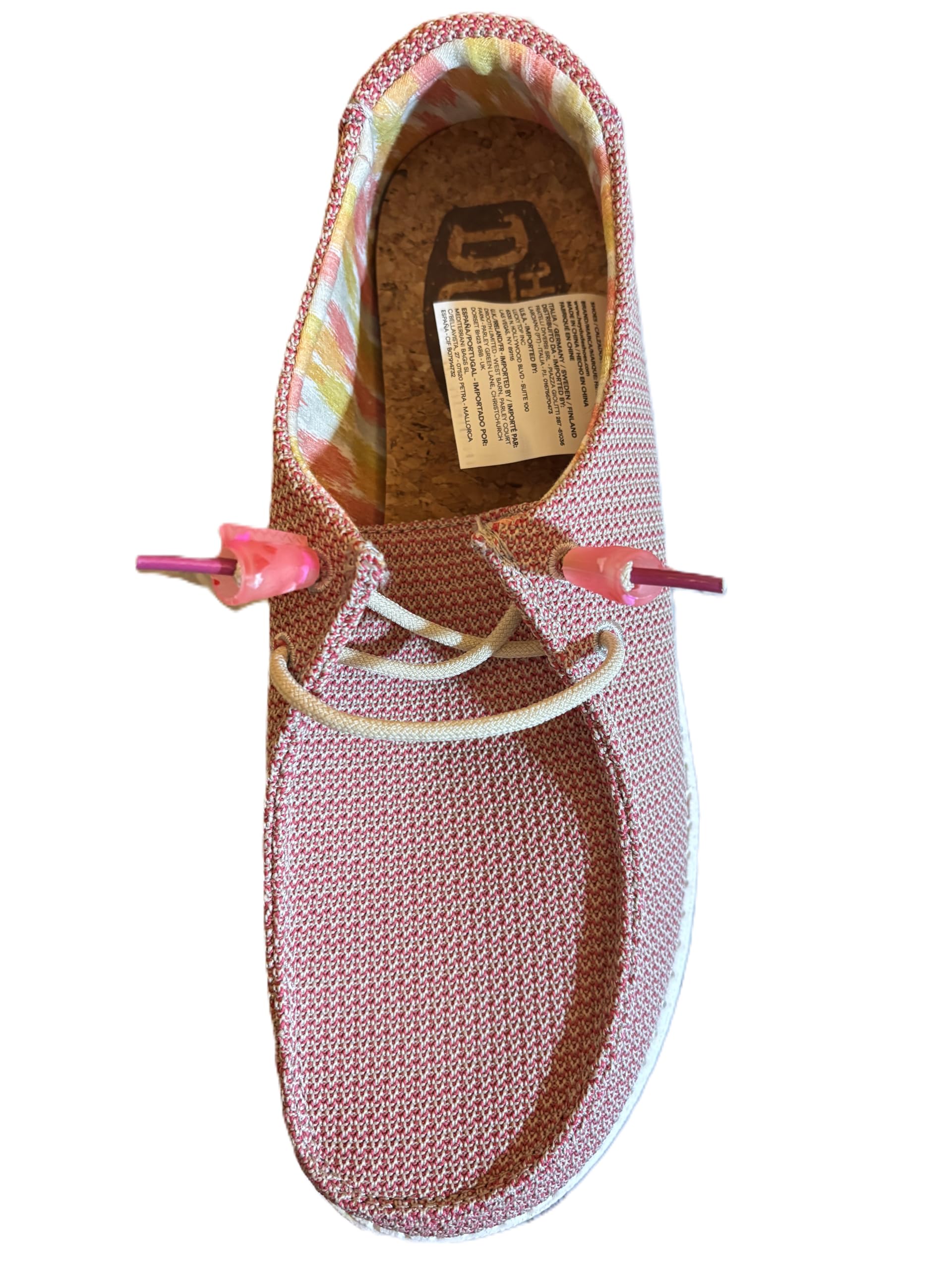 HEYDUDE Women's Wendy Knit II Slip On Shoe, Desert Rose Size 8 | Lightweight Casual Loafer with Elastic Laces &amp; Removable EVA Insole