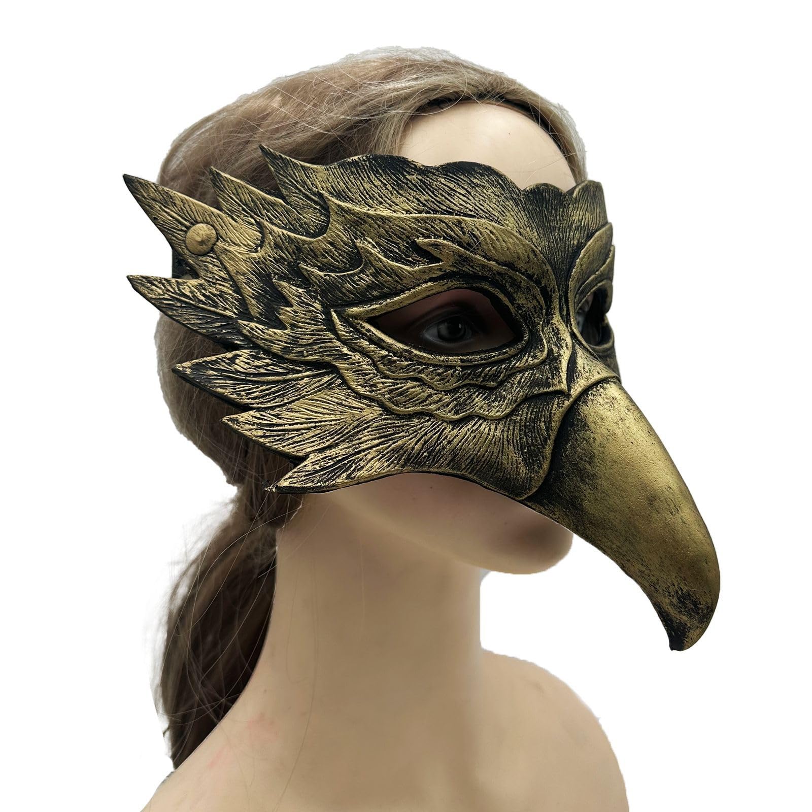 Moonlove Crow Eagle Mask 3D Novelty Raven Bird Beak Cosplay Costume Masquerade Gothic Half Face Cover Makeup Prop Mardi Gras Festival Party Supplies Halloween Accessory โ image 1