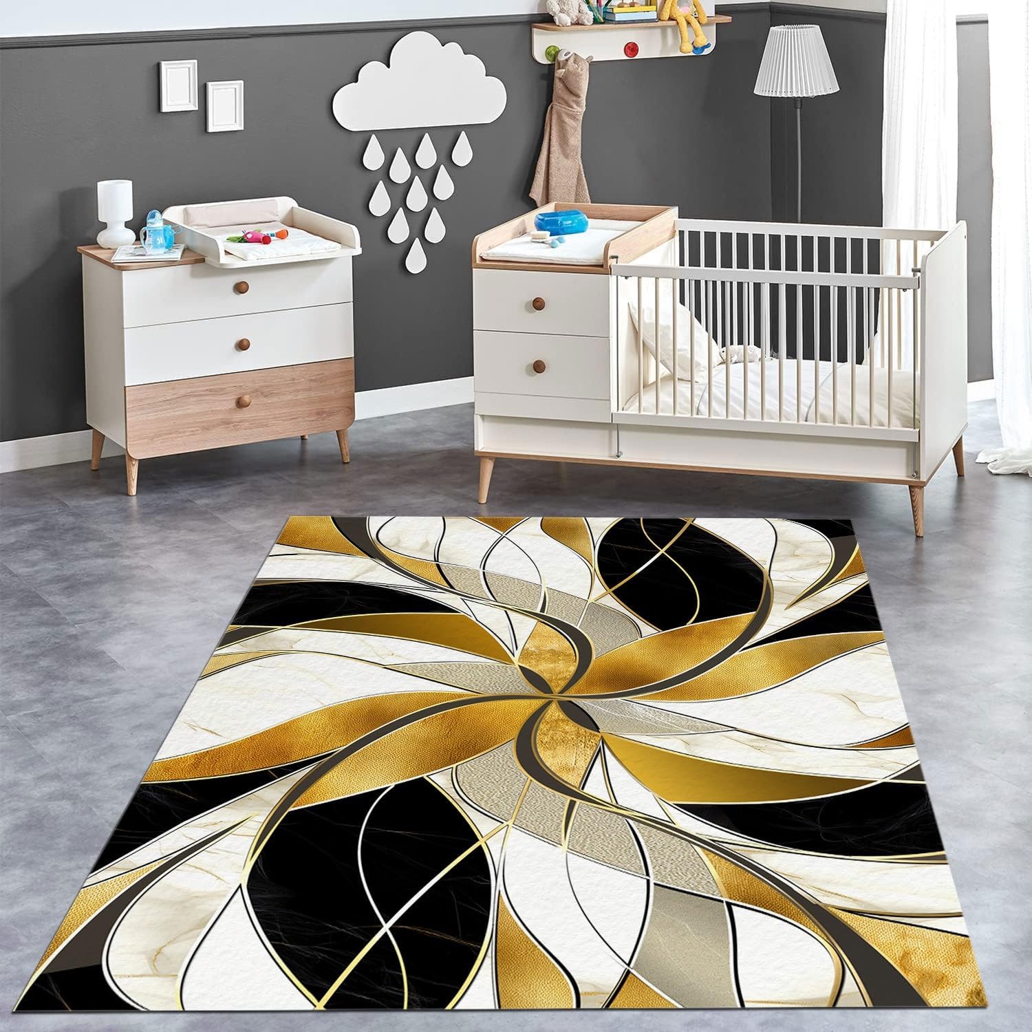 Rug 2x3 Rug Area Rugs for Bedroom Living Room, Geometric Texture Colorful Patterned Large Rug & Washable Non Slip Indoor Floor Carpet & Home Decor